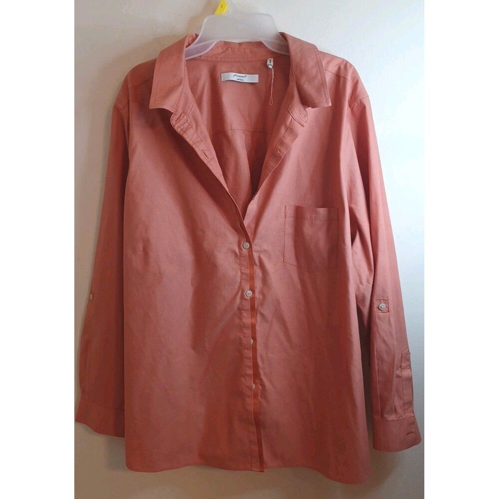 Foxcroft Women's Button-Down Shirt in Terracotta
